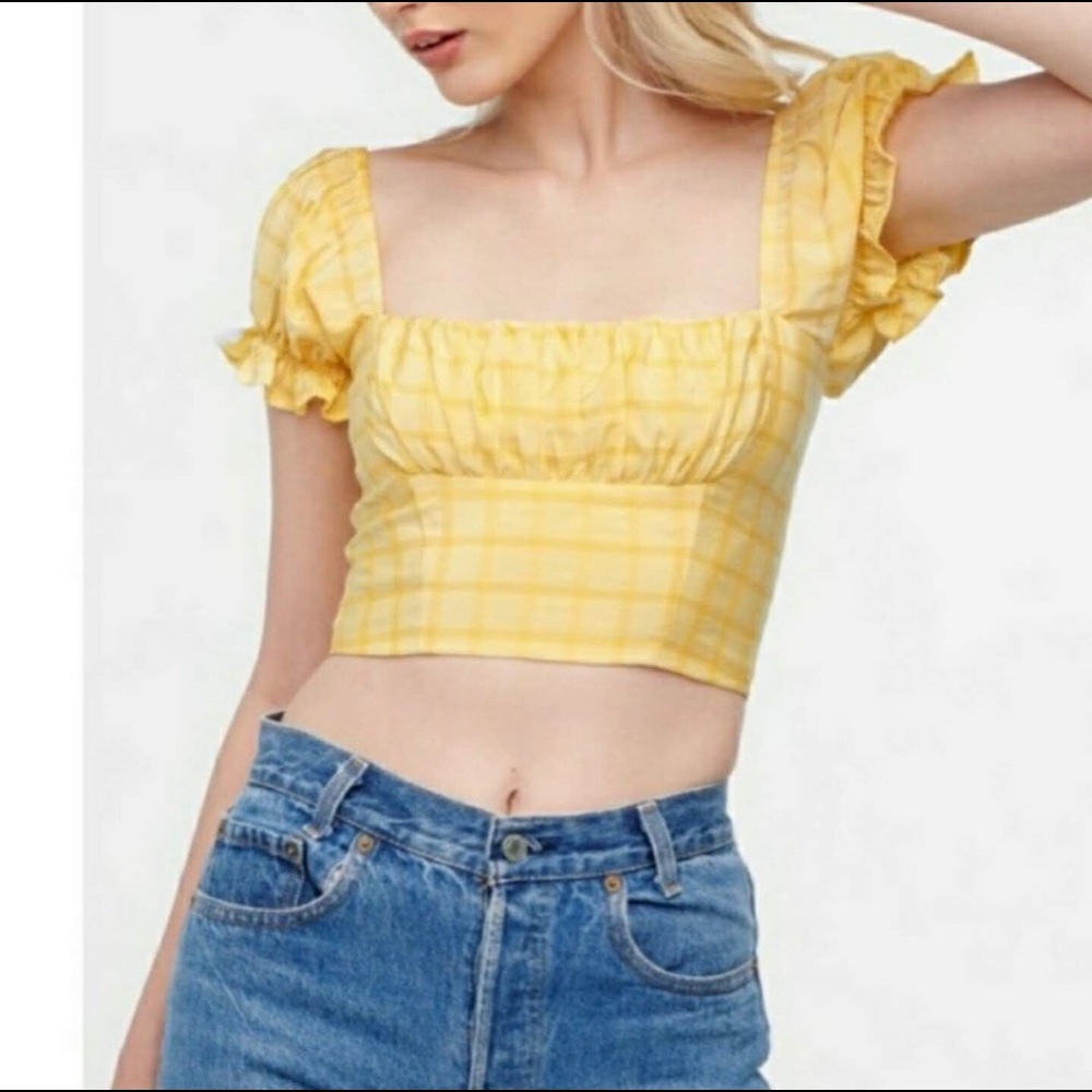 Capulet Revolve Keyla Yellow Crop Top Large